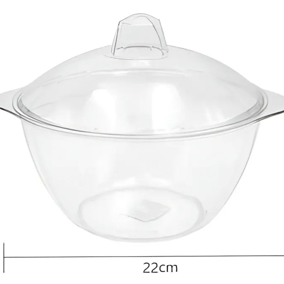 GENERICO - Bowl Ensaladera Plástico Transparente Con Tapa 22cm