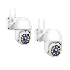 GENERICO - Pack x2 Cámara Para Exterior IP Impermeable Visión Nocturna Motorizada YOOSEE