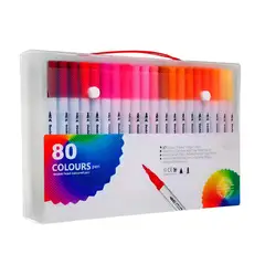 GENERICO - Plumones Pincel Brush 80 Colores Marcadores Doble Punta