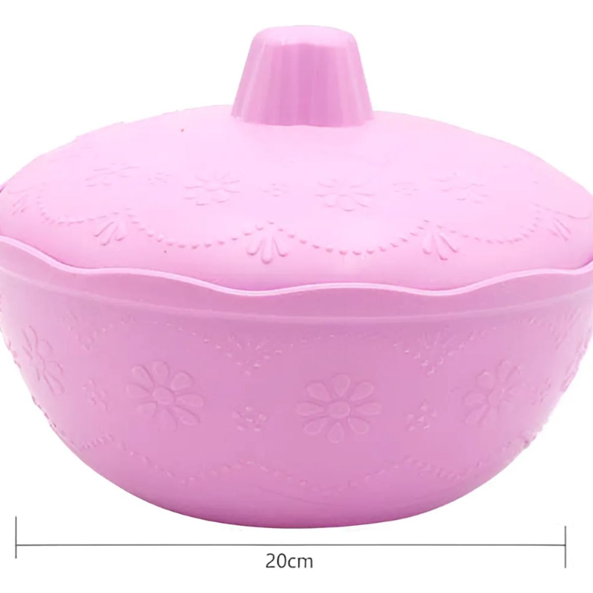 GENERICO - Bowl Plástico Con Tapa Diseño 20cm