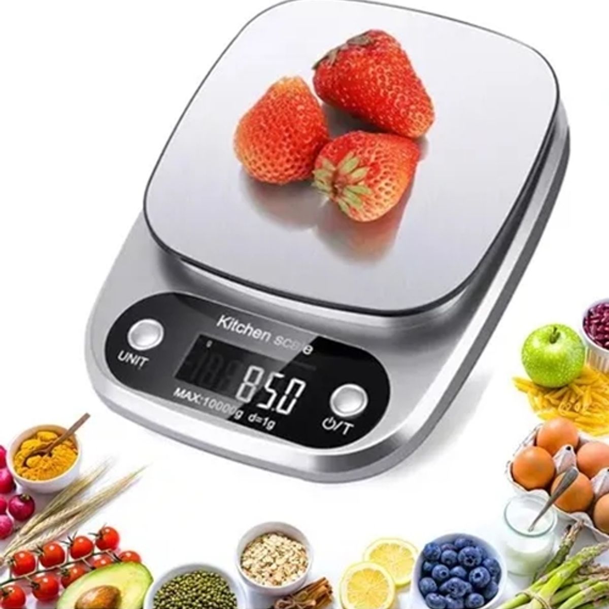 GENERICO - Balanza Peso Pesa Digital Cocina Comercio Gramera 10 Kg Gris 10 Kg