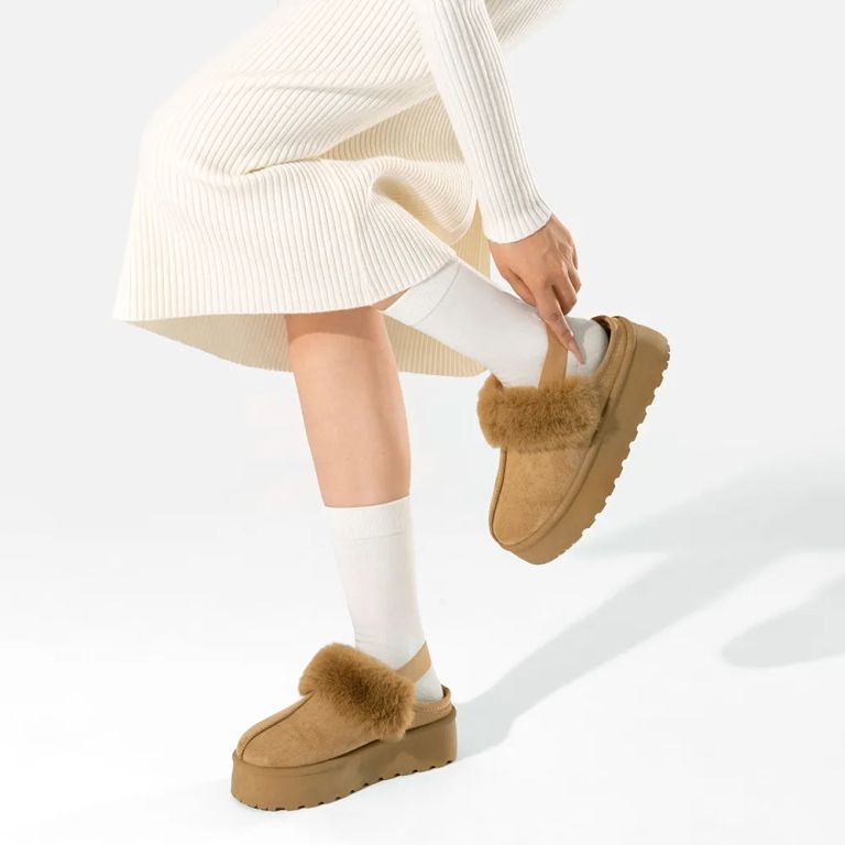 Zueco tipo Pantufla Casual Mujer Moda Con Felpa SL26