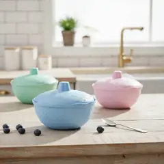 GENERICO - Bowl Plástico Con Tapa Diseño 23cm