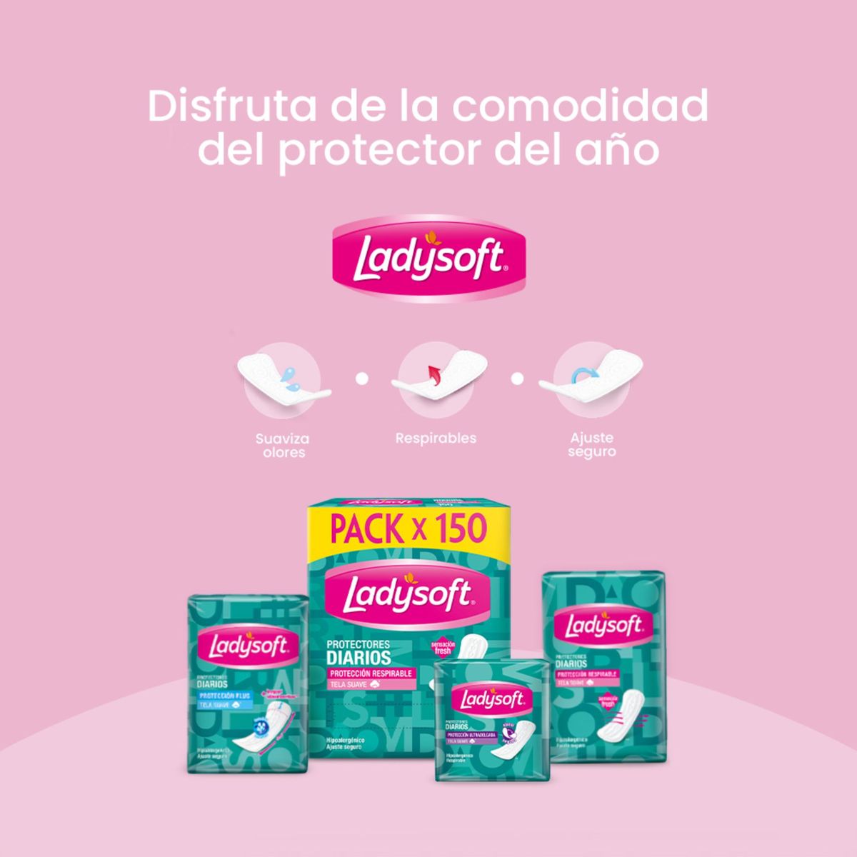 LADYSOFT - Protector Diario Ladysoft 150 un
