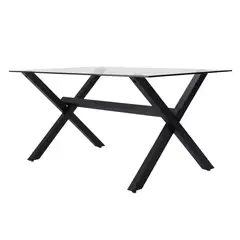 PANDALINO - Mesa Rectangular Xinia 160x90 cm - Metal Negro