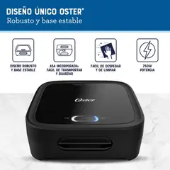 OSTER - Sandwichera Compacta con Platos Hondos Antiadherentes Ideal para Sándwiches Más Rellenos