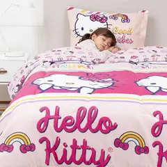 MASHINI - Plumón Hello Kitty Reversible 1,5 Plazas + Funda Almohada