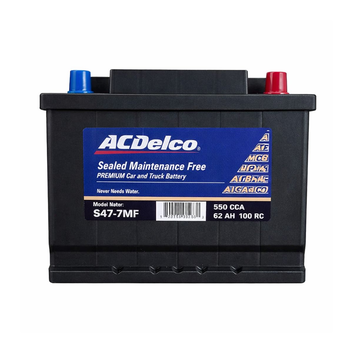 GENERICO - Bateria de Auto 62AH Positivo Derehco 550CCA S47-7