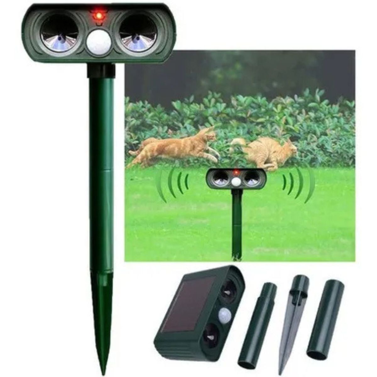 MOVI - REPELENTE SOLAR ULTRASONICO DE ANIMALES Y PLAGAS AHUYENTADOR IMPERMEABLE