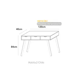 HABITA2 CHILE - Escritorio Becky 3 cajones Escandinavo