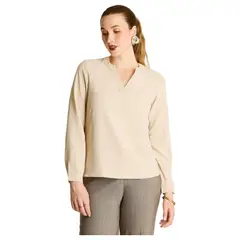 LORENZO DI PONTTI - Blusa Escote Mao con Aplicación de Strass