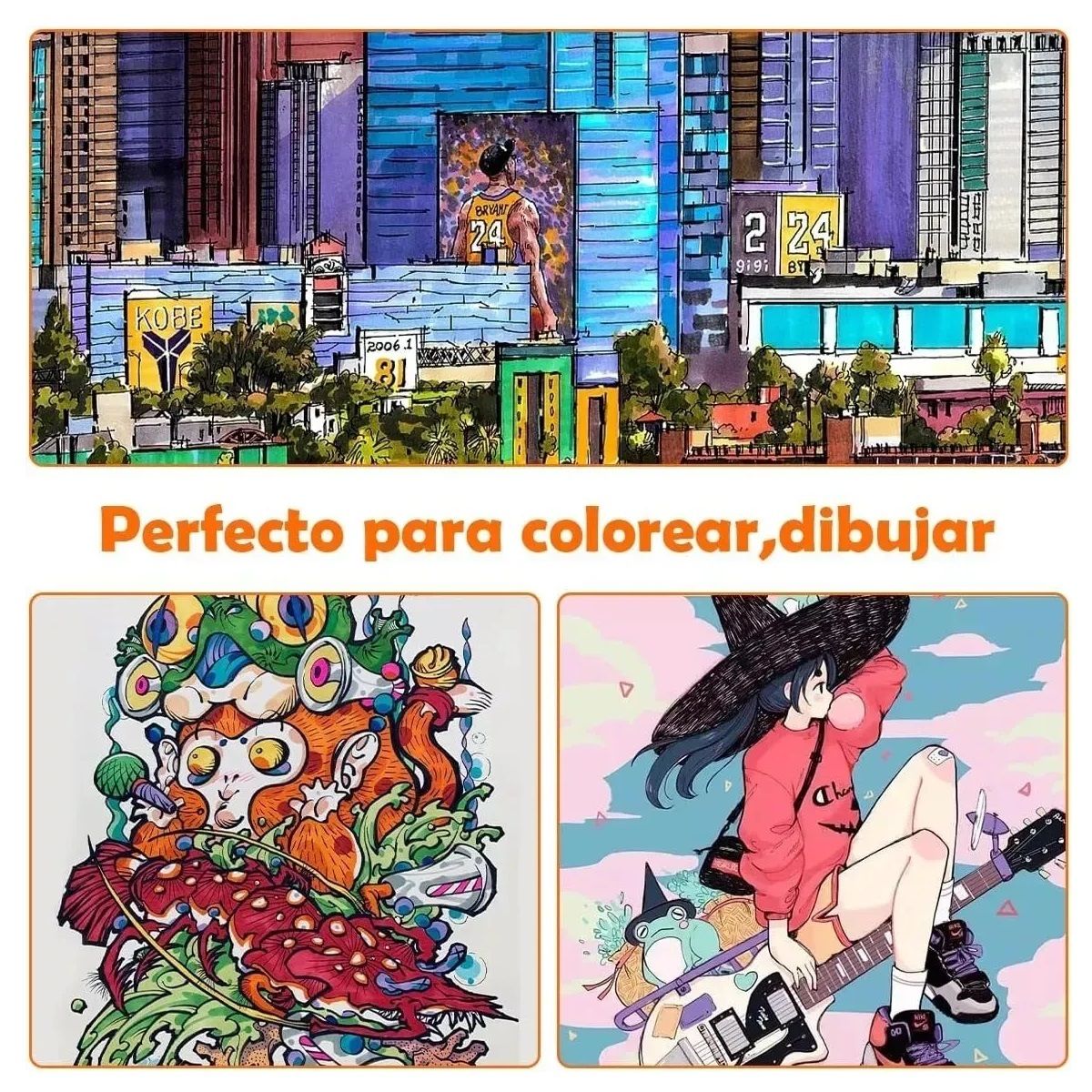 GENERICO - Plumones Pincel Brush 100 Colores Marcadores Doble Punta