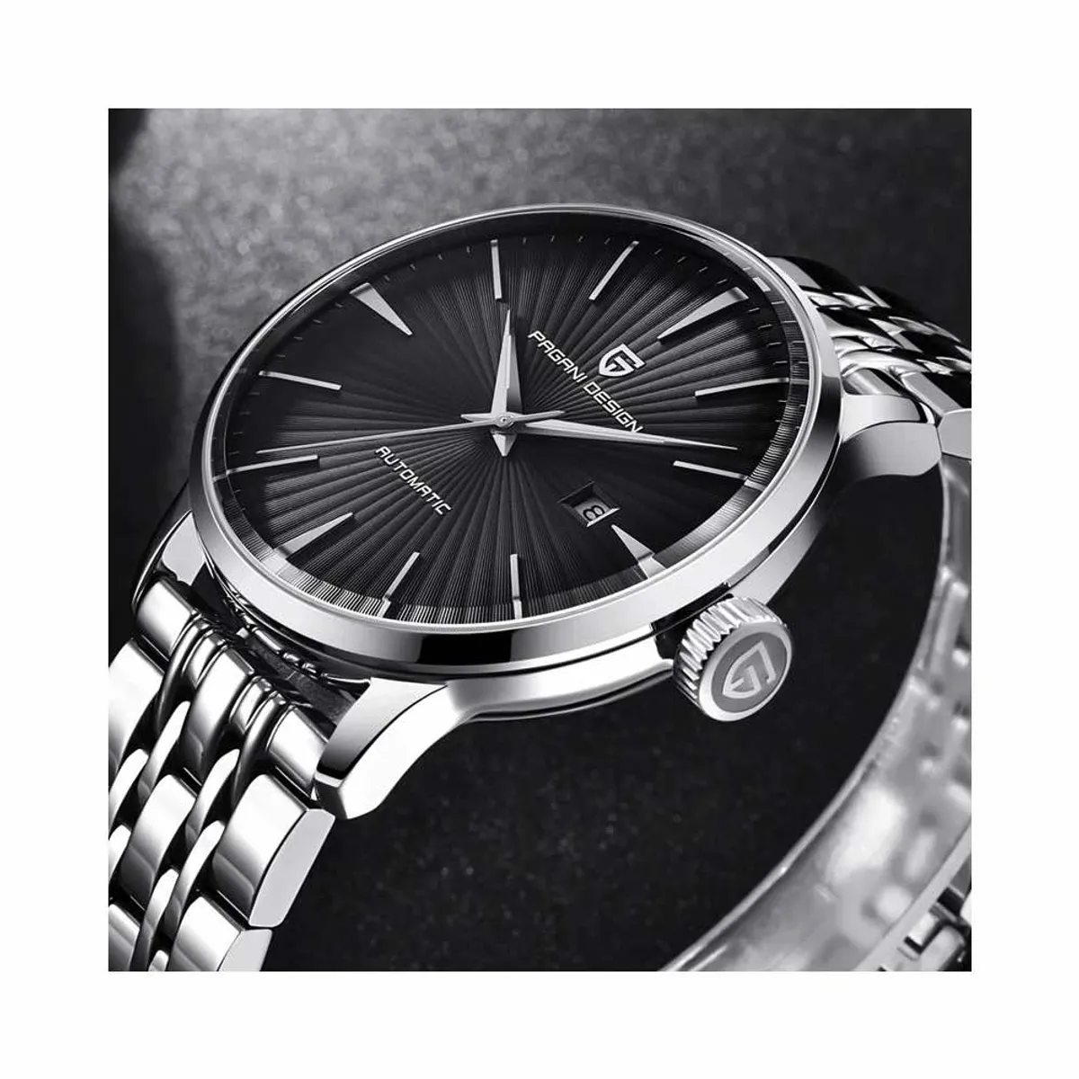 PAGANI - Reloj Pagani Design Automático Presage 43mm - Negro con Correa Acero Inoxidable