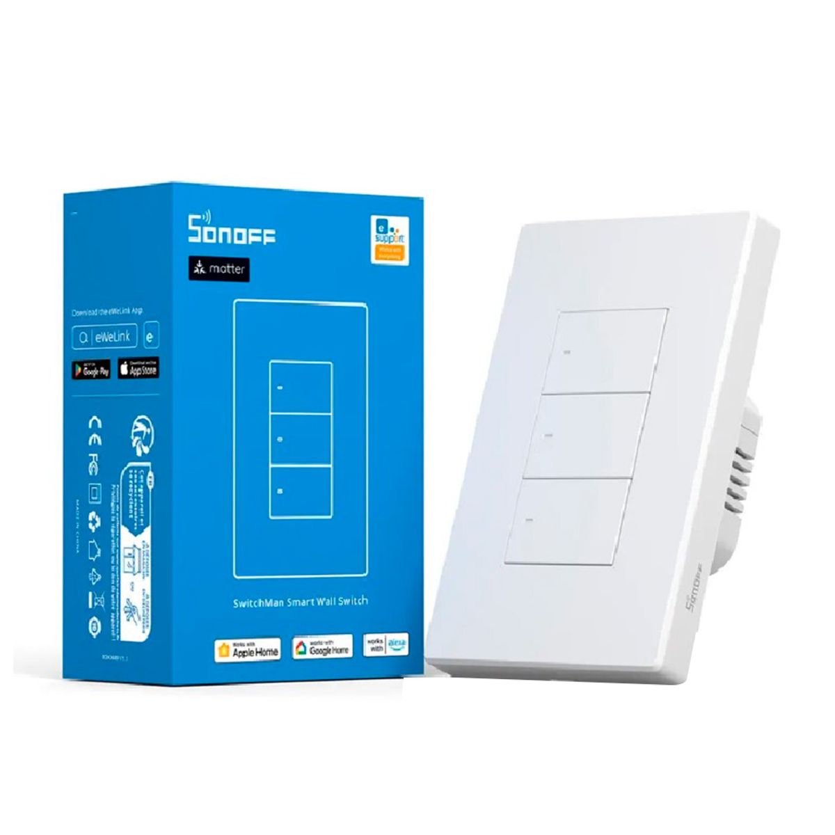 SONOFF - Interruptor WiFi Sonoff SwitchMan M5 3 Canales Matter