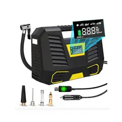 GENERICO - Mini Compresor De Aire Portátil Digital-linterna Auto Hogar Negro Monofásica