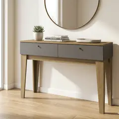 EXIT - Mesa de Arrimo Rectangular 120x39x79 cm Gris Roma