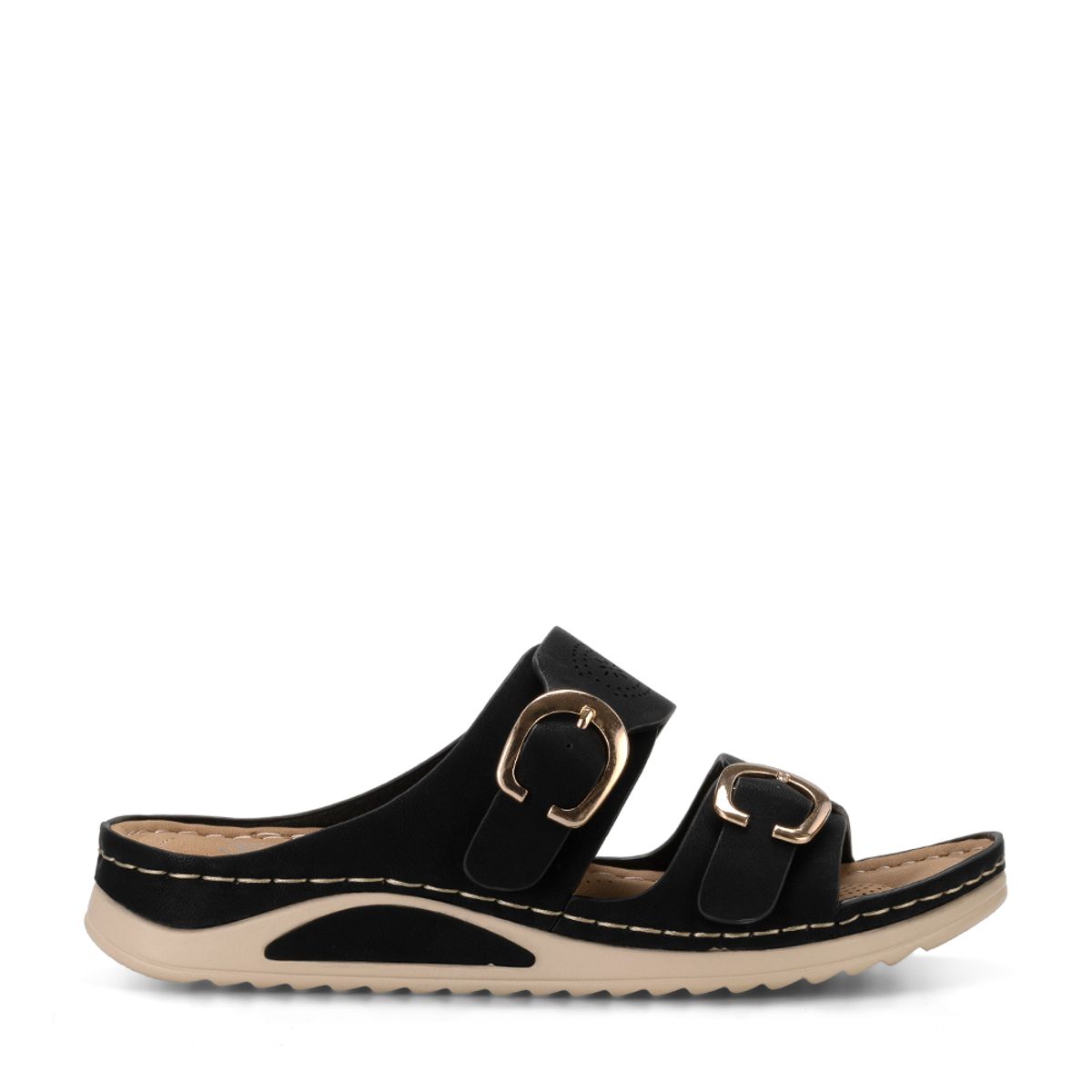 WEIDE - Sandalia Plana Casual Mujer Negra Weide JN31