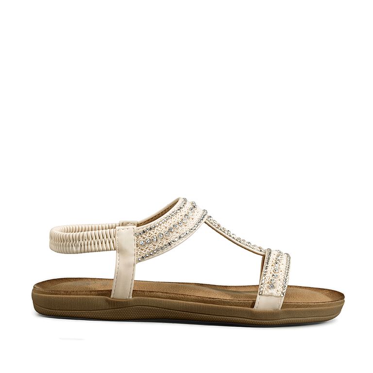 Sandalia Casual Plana Pedrería Mujer Jn721
