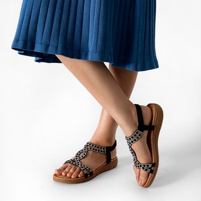 Imagen 2 del producto Sandalia Plana casuales Pedrería Mujer Js76