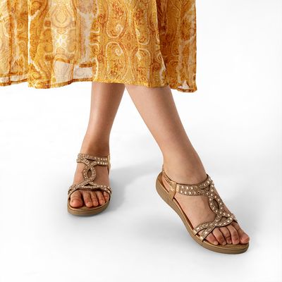 Imagen 2 del producto Sandalia Plana casuales Pedrería Mujer Js76