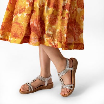 Imagen 2 del producto Sandalia Plana casuales Pedrería Mujer Js76