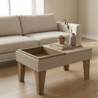 Mesa de Centro 68x42x35 cm Beige Veneza