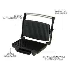 URSUS TROTTER - Sandwichera 1000W Acero Gris Placas Antiadherentes Calentamiento Rápido