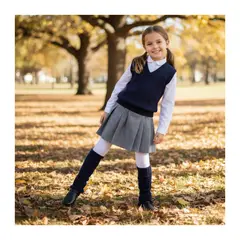 EKOL TACTICA MILITAR - Polainas de Lana para Niñas - Azul Clásico - Talle Único