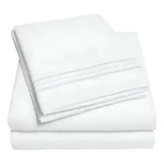 CASATUA - Sabana Ultra Suave + Funda Bordada King Color Blanco