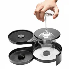 GENERICO - Escarchador De Vasos Orillador Copas Set Bartender 3 Bandeja