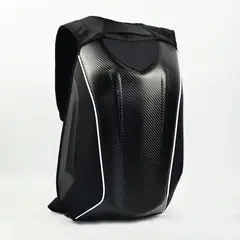 GENERICO - Mochila Fibra De Carbono Motocicleta 30L Impermeable Negro