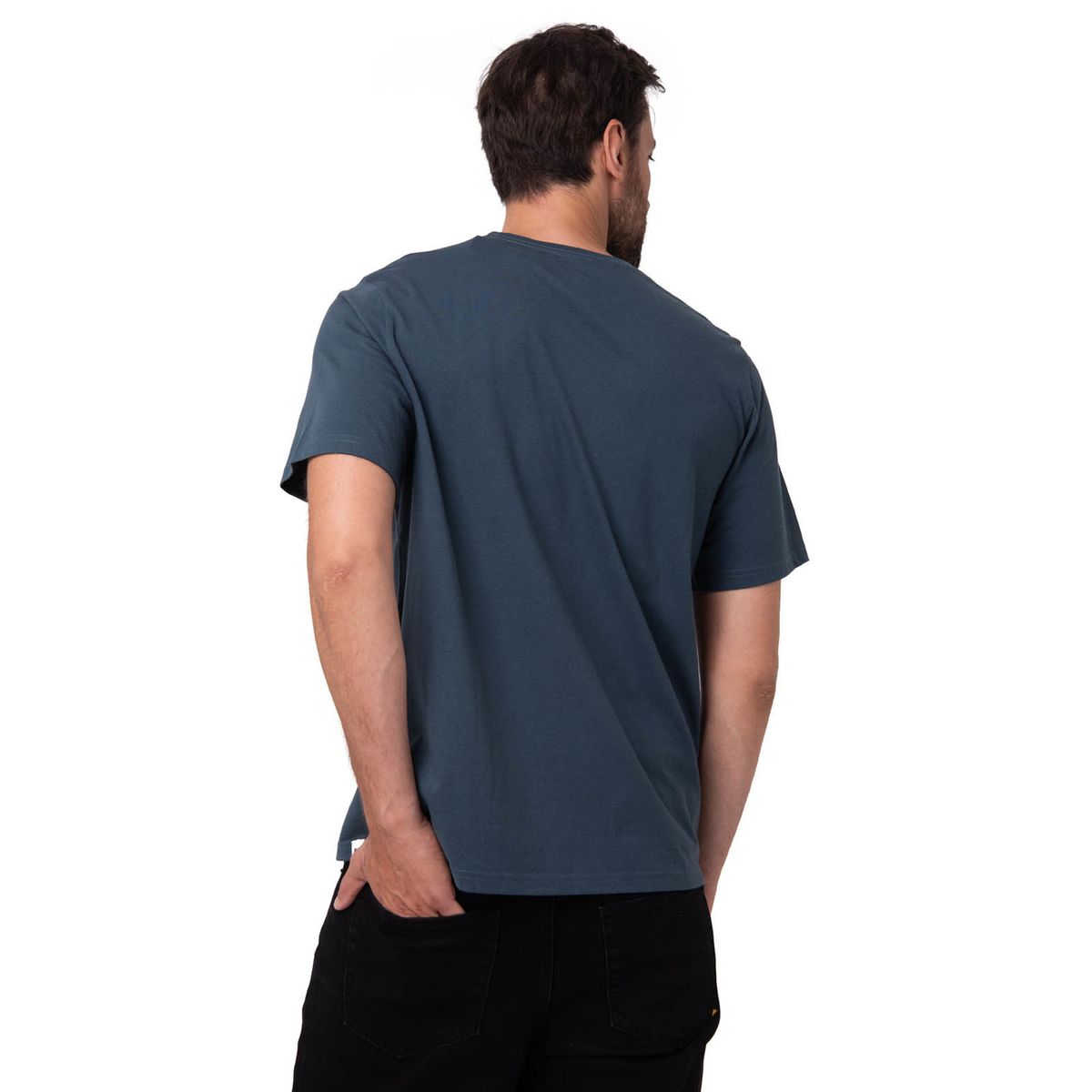 CAT - Polera Manga Corta Hombre Varsity Azul CAT