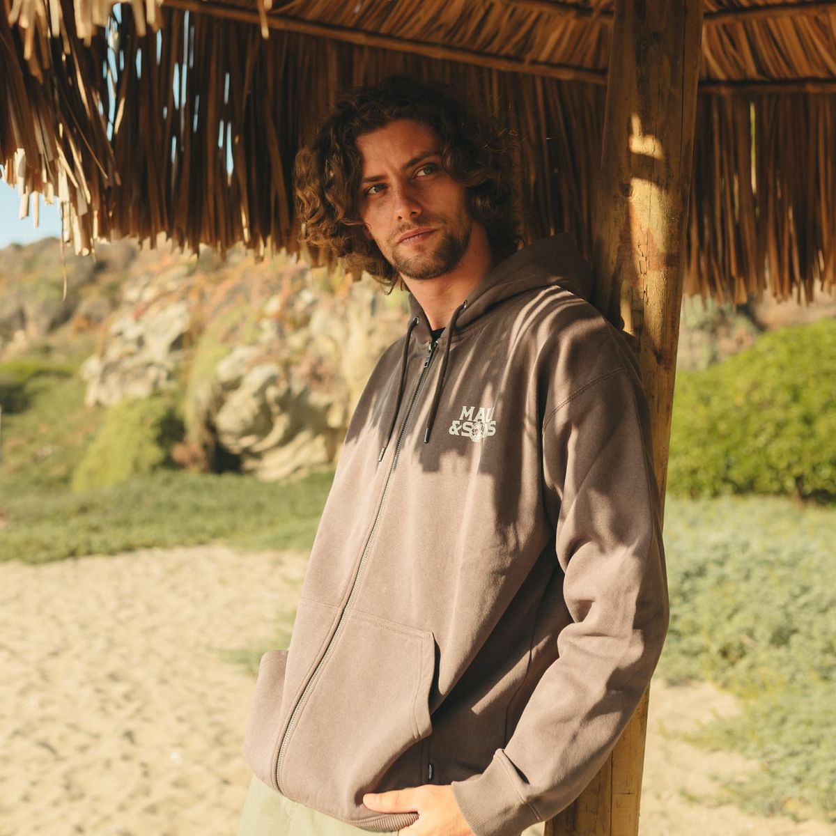 MAUI AND SONS - Poleron FZ Thalor Café Hombre Maui And Sons