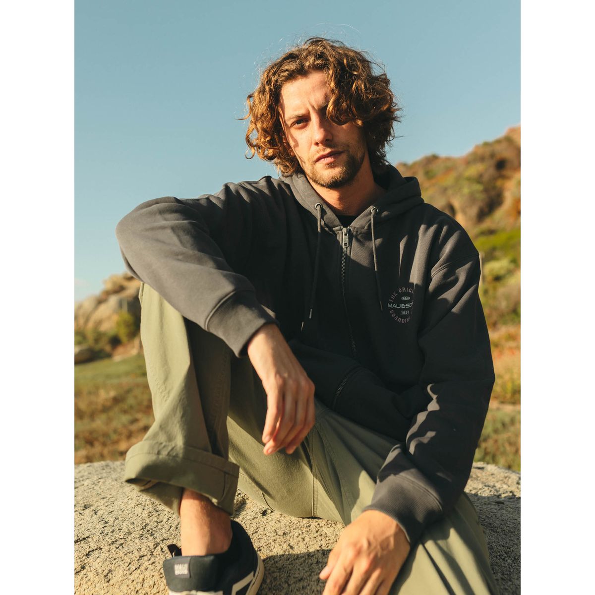 MAUI AND SONS - Poleron FZ Waveon Gris Hombre Maui And Sons