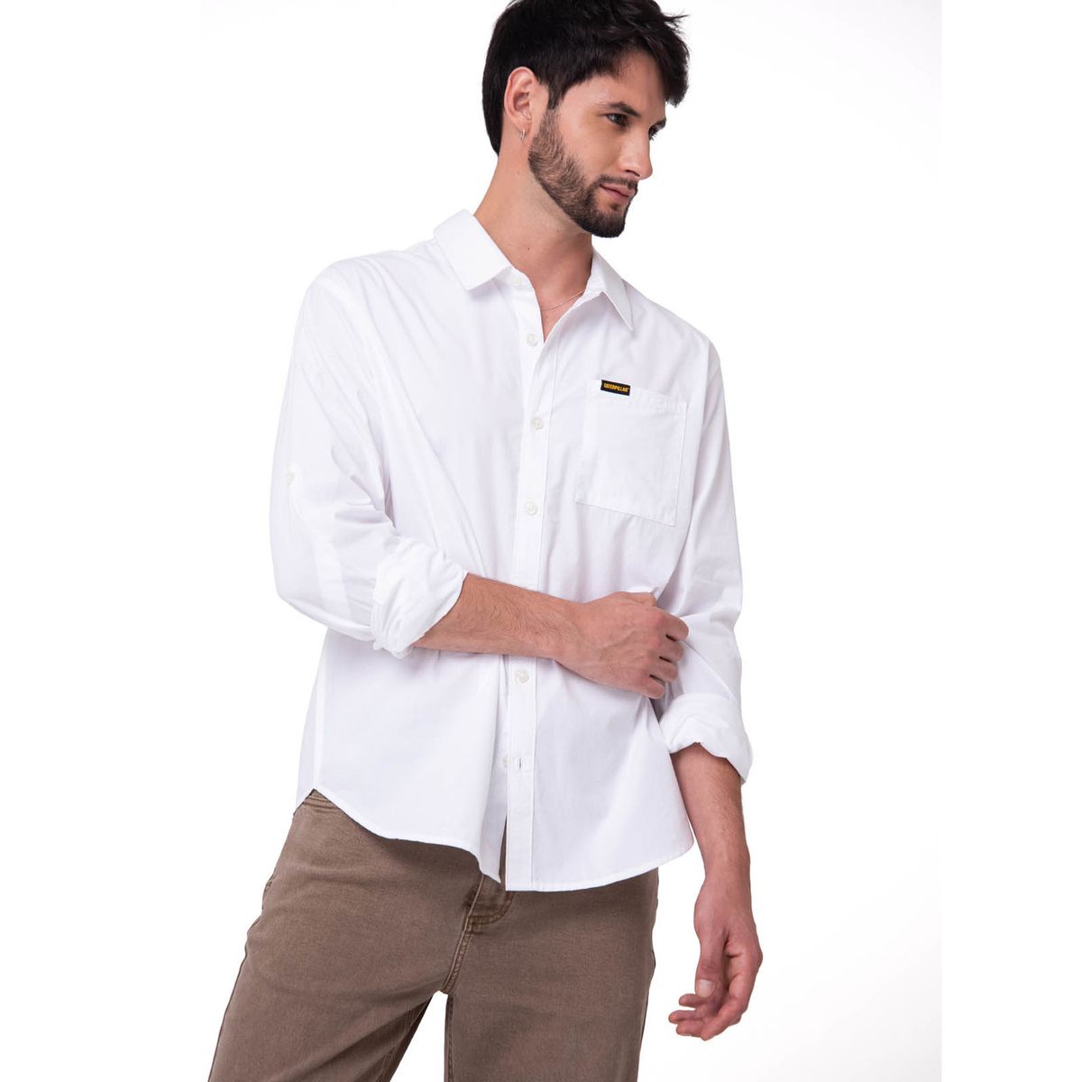 CAT - Camisa Hombre Popplin Convertible Blanco CAT