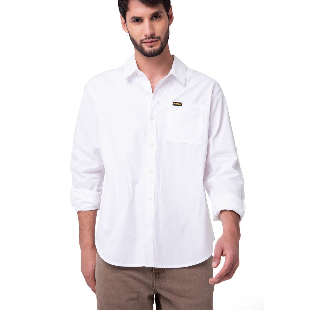 CAT - Camisa Hombre Popplin Convertible Blanco CAT
