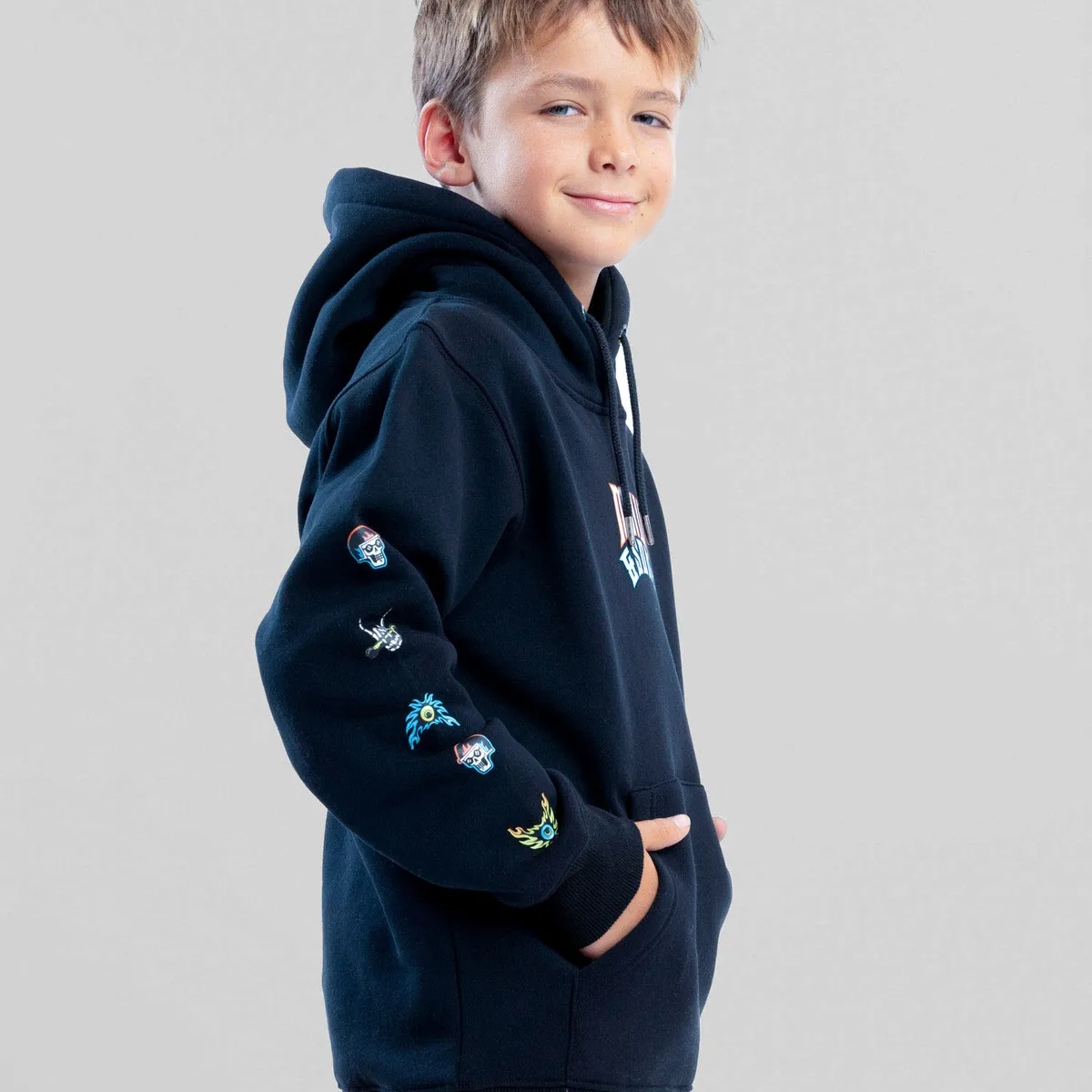 MAUI AND SONS - Poleron Canguro Seapath Negro Infantil Maui And Sons