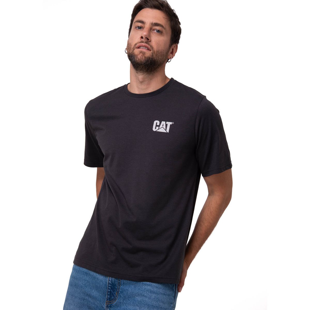 CAT - Polera Manga Corta Hombre Graphic Moto Negro CAT