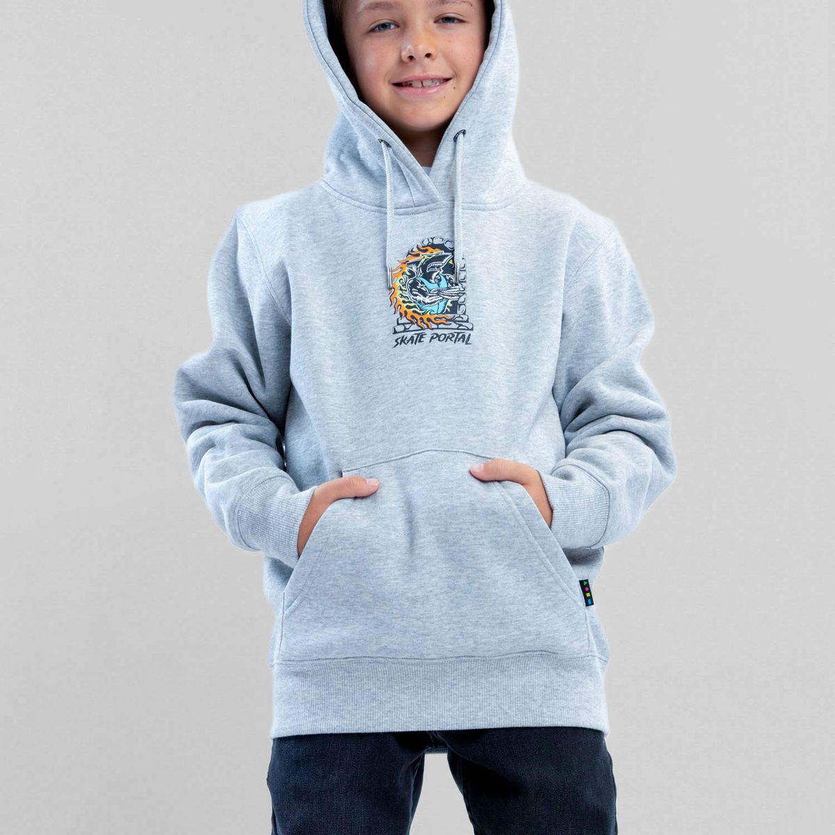 MAUI AND SONS - Poleron Canguro Sunwave Gris Infantil Maui And Sons