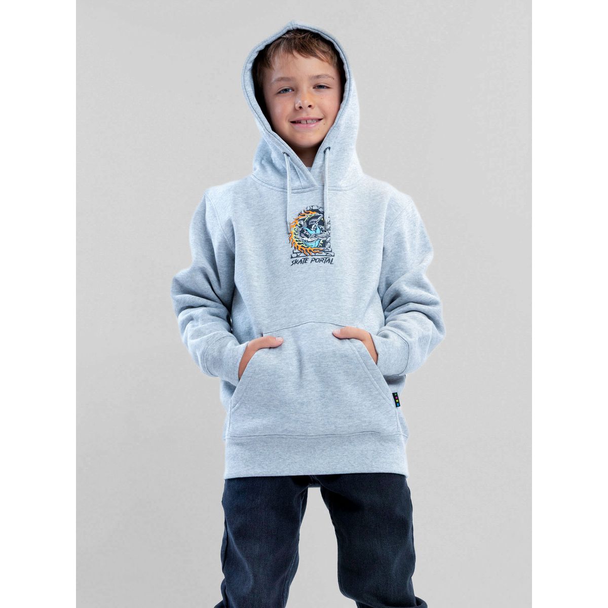 MAUI AND SONS - Poleron Canguro Sunwave Gris Infantil Maui And Sons