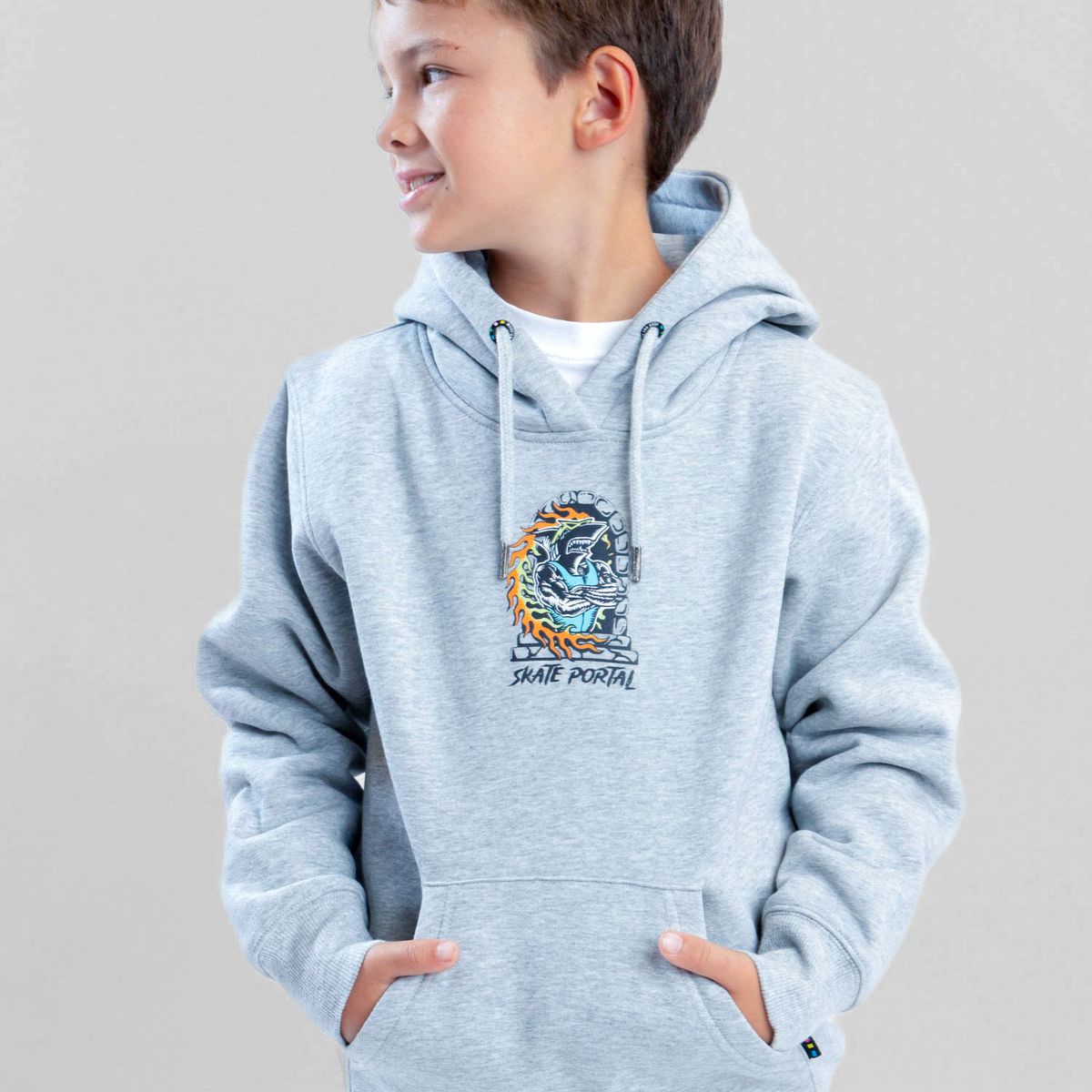 MAUI AND SONS - Poleron Canguro Sunwave Gris Infantil Maui And Sons
