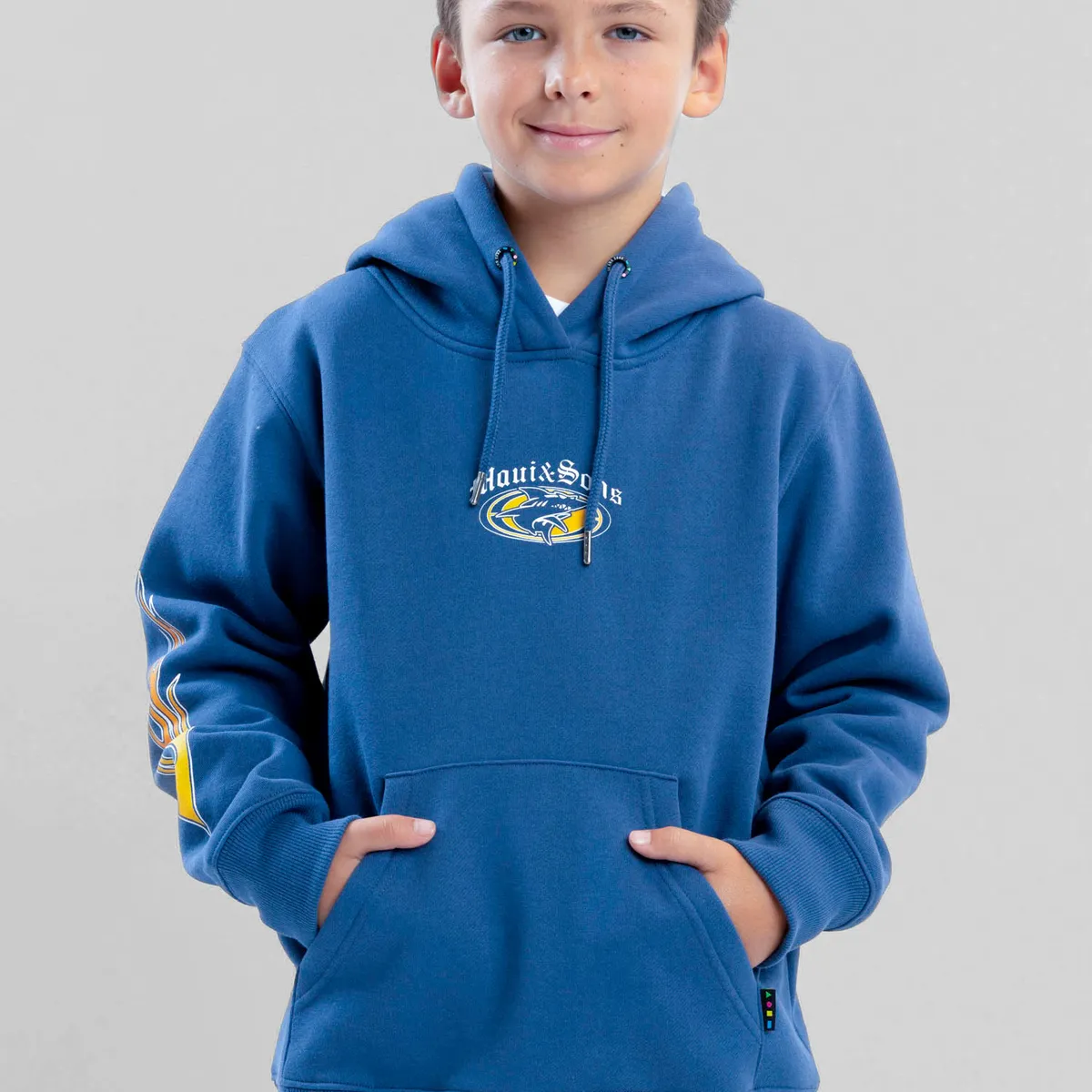 MAUI AND SONS - Poleron Canguro Stormbay Celeste Infantil Maui And Sons