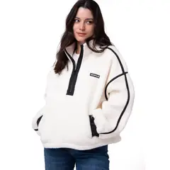 CAT - Polar Mujer Relaxed Half Zip Blanco