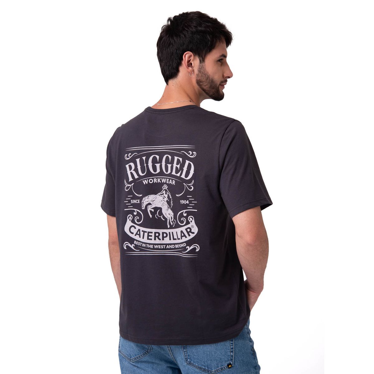 CAT - Polera Manga Corta Hombre Western Gris CAT