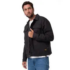 CAT - Chaqueta Hombre Canvas Flannel Negro