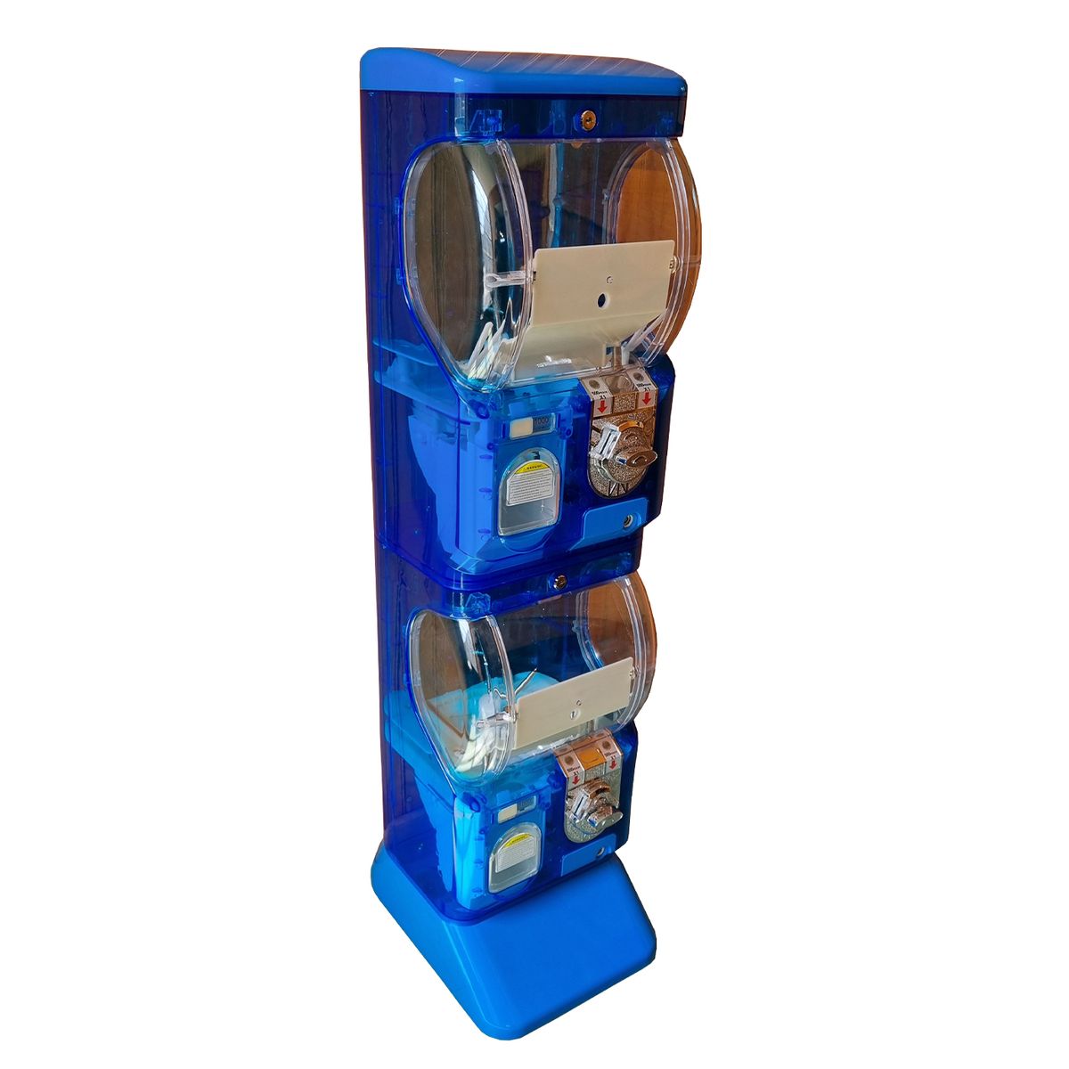 GENERICO - Gashapon doble fluor Azul + 200 cápsulas de 75mm (7,5 cm)