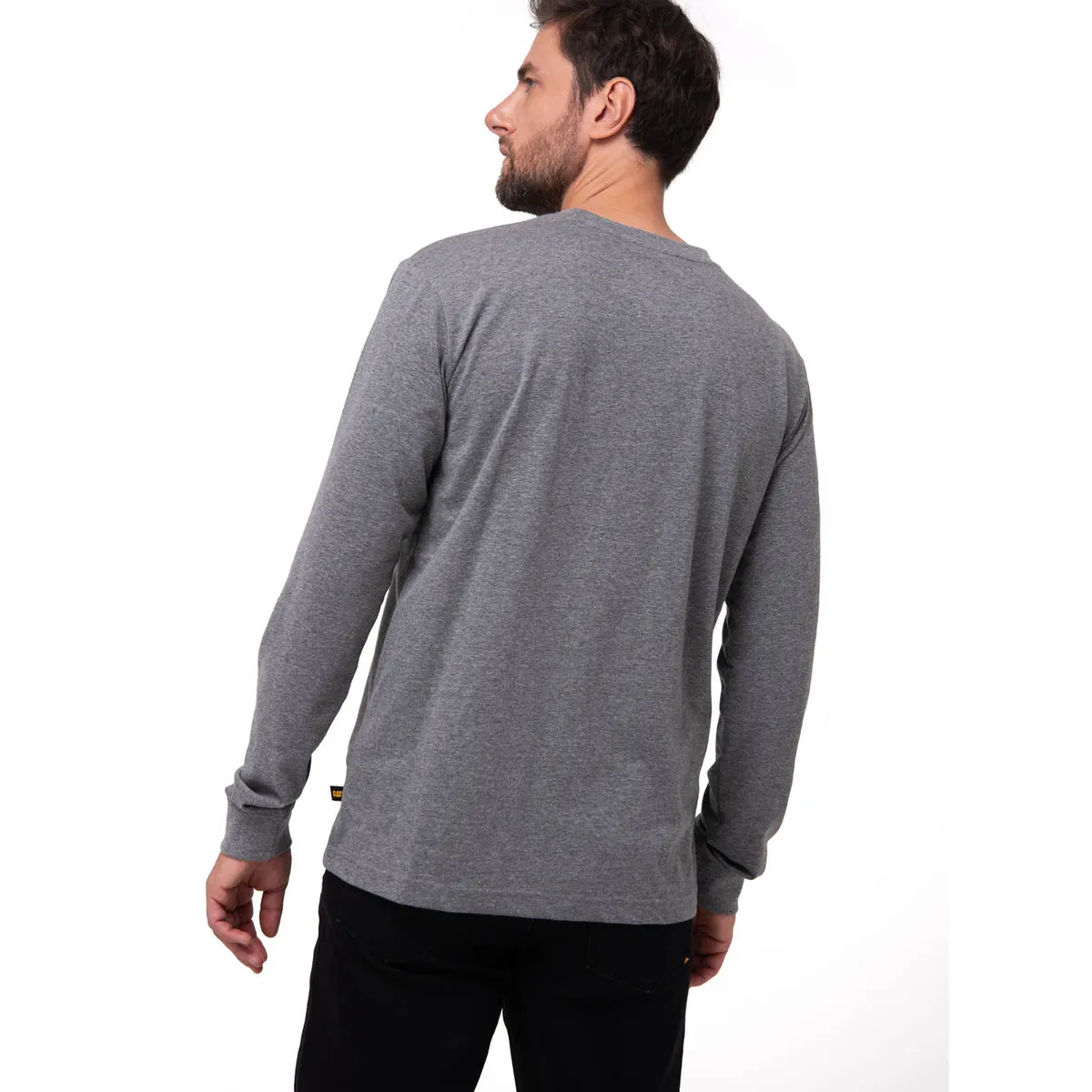 CAT - Polera Manga larga Hombre Tough Cut Pocket Gris CAT