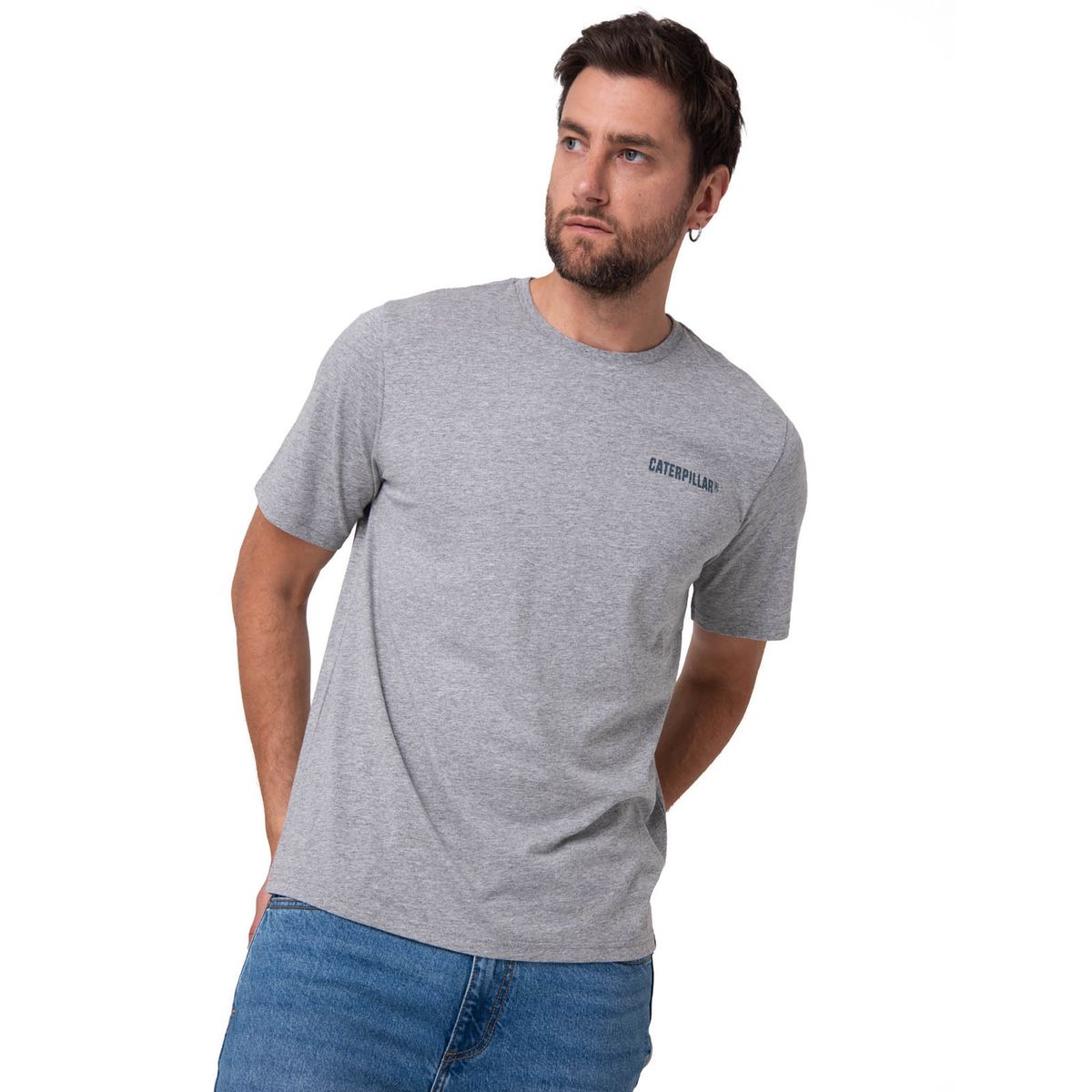 CAT - Polera Manga Corta Hombre Heritage Gris CAT