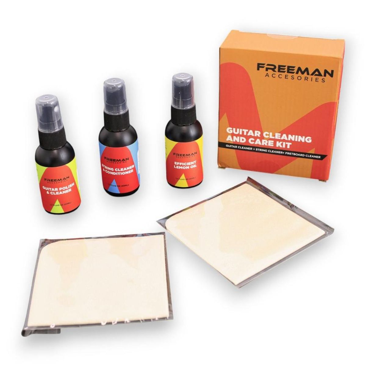 FREEMAN - Kit De Limpieza Para Guitarra Freeman 3PCS-50ML