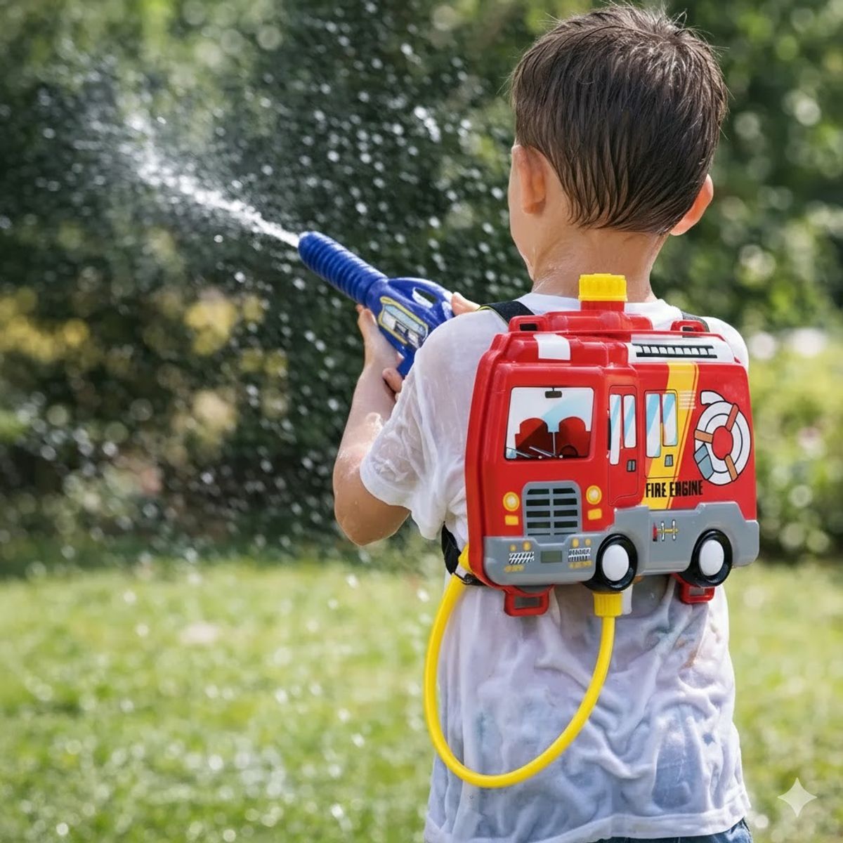 GENERICO - Juguete Mochila Lanza Agua Lanzador De Agua Pistola Verano Rojo